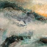 WHITE STREAM, Acrylic on canvas, 24x42