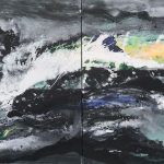 YELLOW STREAK, Acrylic on canvas, Diptych, 30x60
